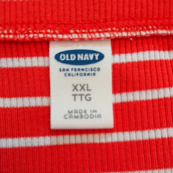 Orange & White Striped Off Shoulder Old Navy Dress - Picture 7 of 7
